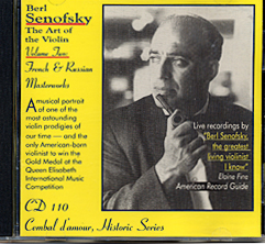 Cembal d'amour Cd 110, Berl Senofsky,Violin